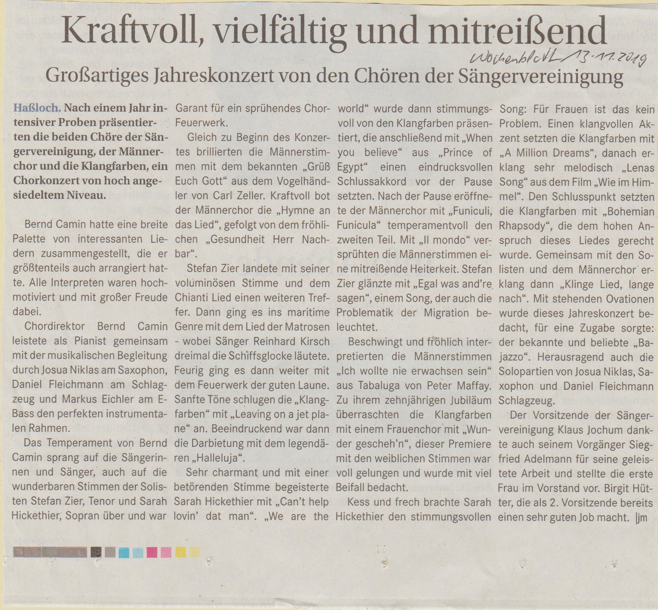 Pressemeldung Wochenblatt 13.11.2019